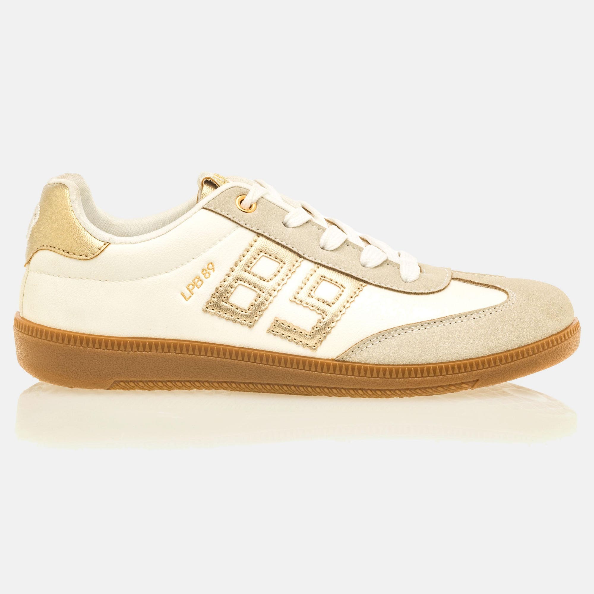 Baskets basses Femme blanc/or