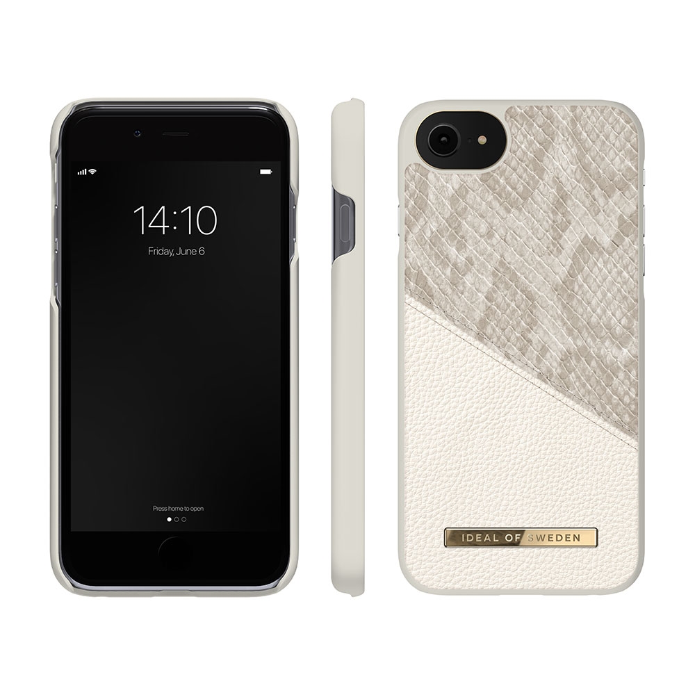 iPhone SE (2022/2020) / 8 / 7 / 6S / 6 Hardcase Hülle Atelier Case (IDACSS20-I7-200) - Pearl Python (Weiss)