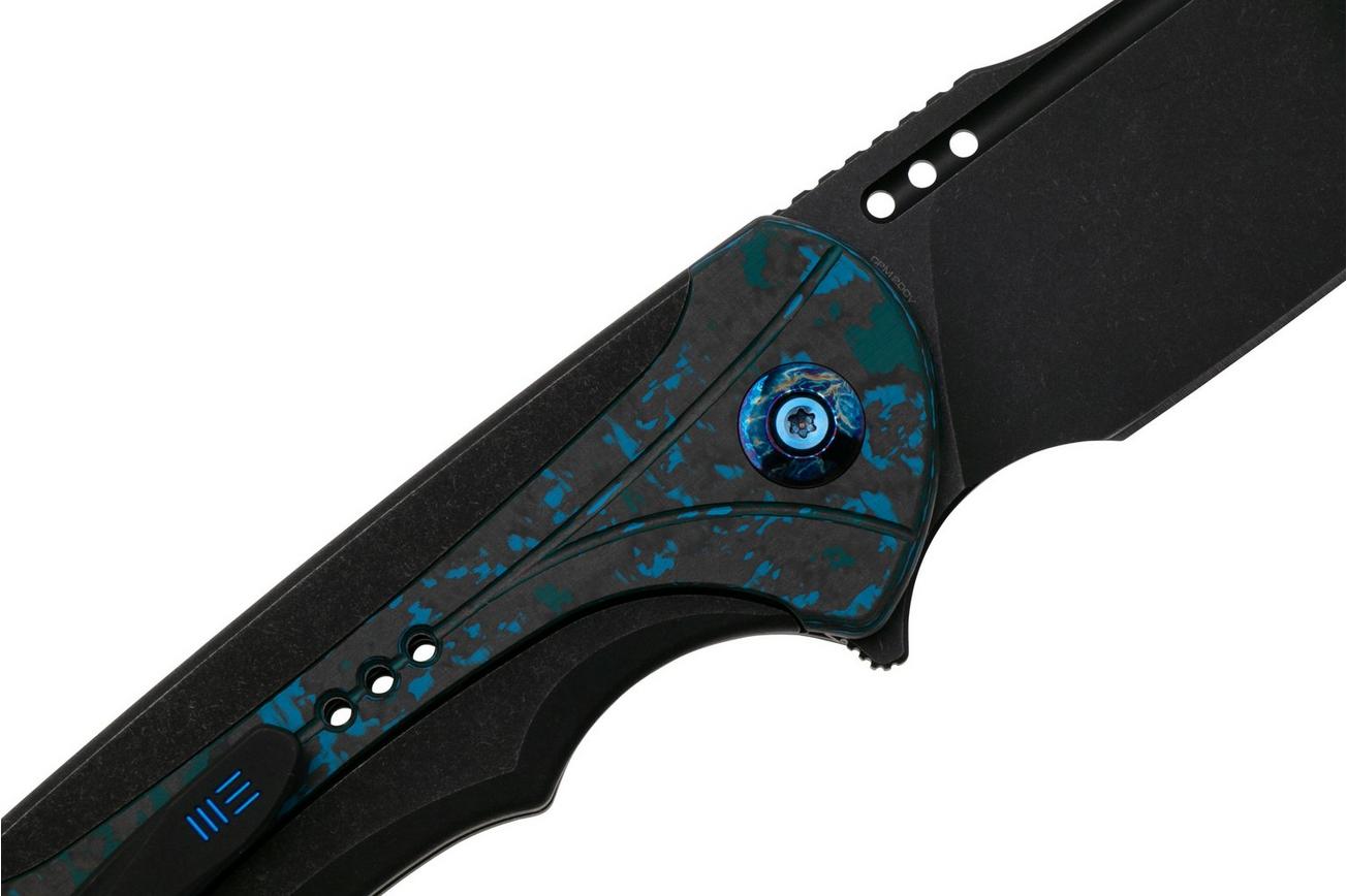 WE Knife Equivik WE23020-4 Blackwashed CPM 20CV, Black Titanium, Arctic Storm Fat Carbon zakmes