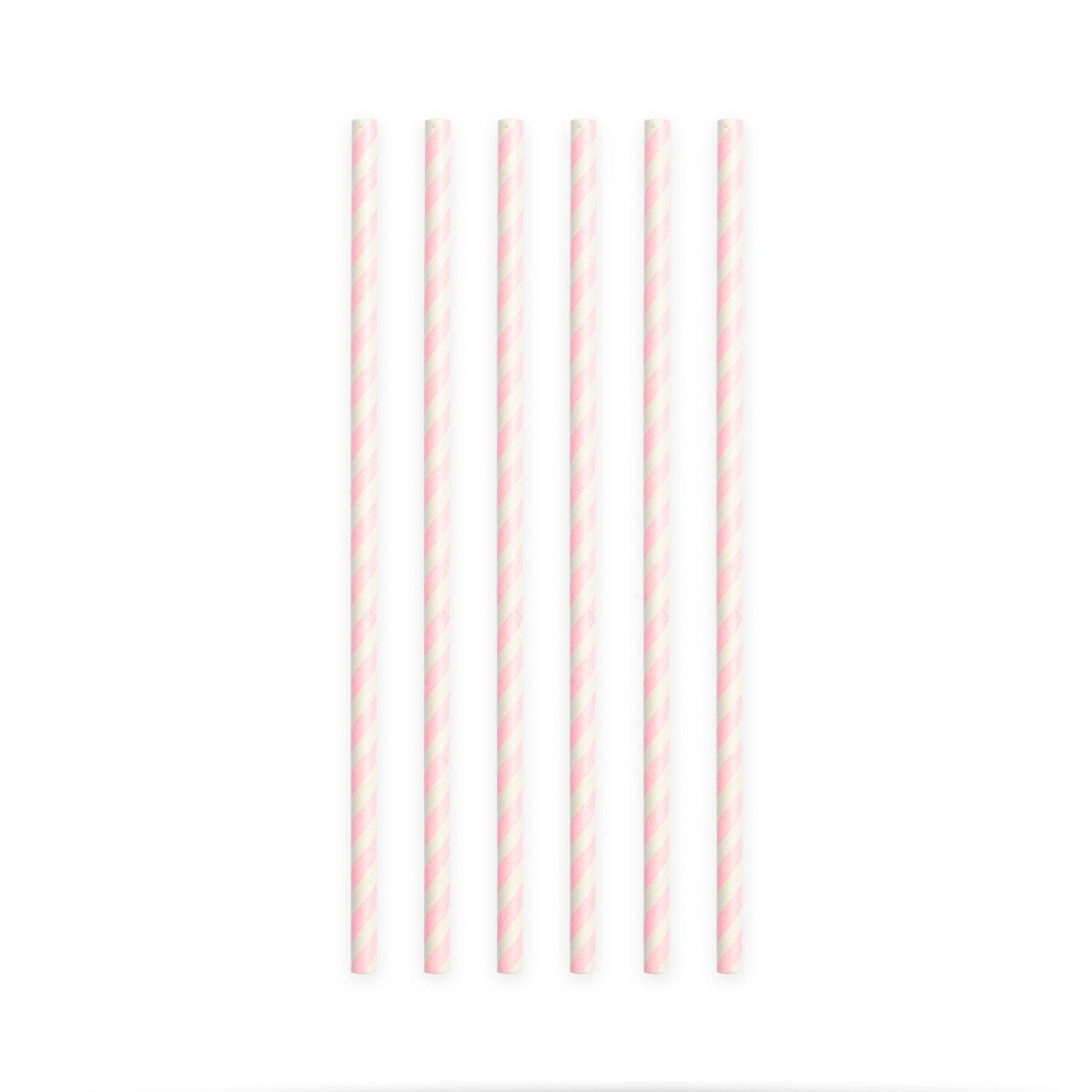 Papieren Rietjes Baby Roze Gestreept 19,7cm 20st