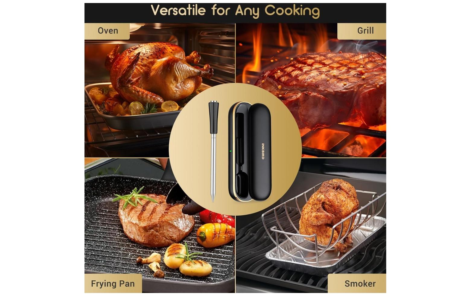Temperatursonde INT-11-P-BKeine Kabel, keine Unordnung, kein Datenverlust Kabelloses BBQ-Thermometer