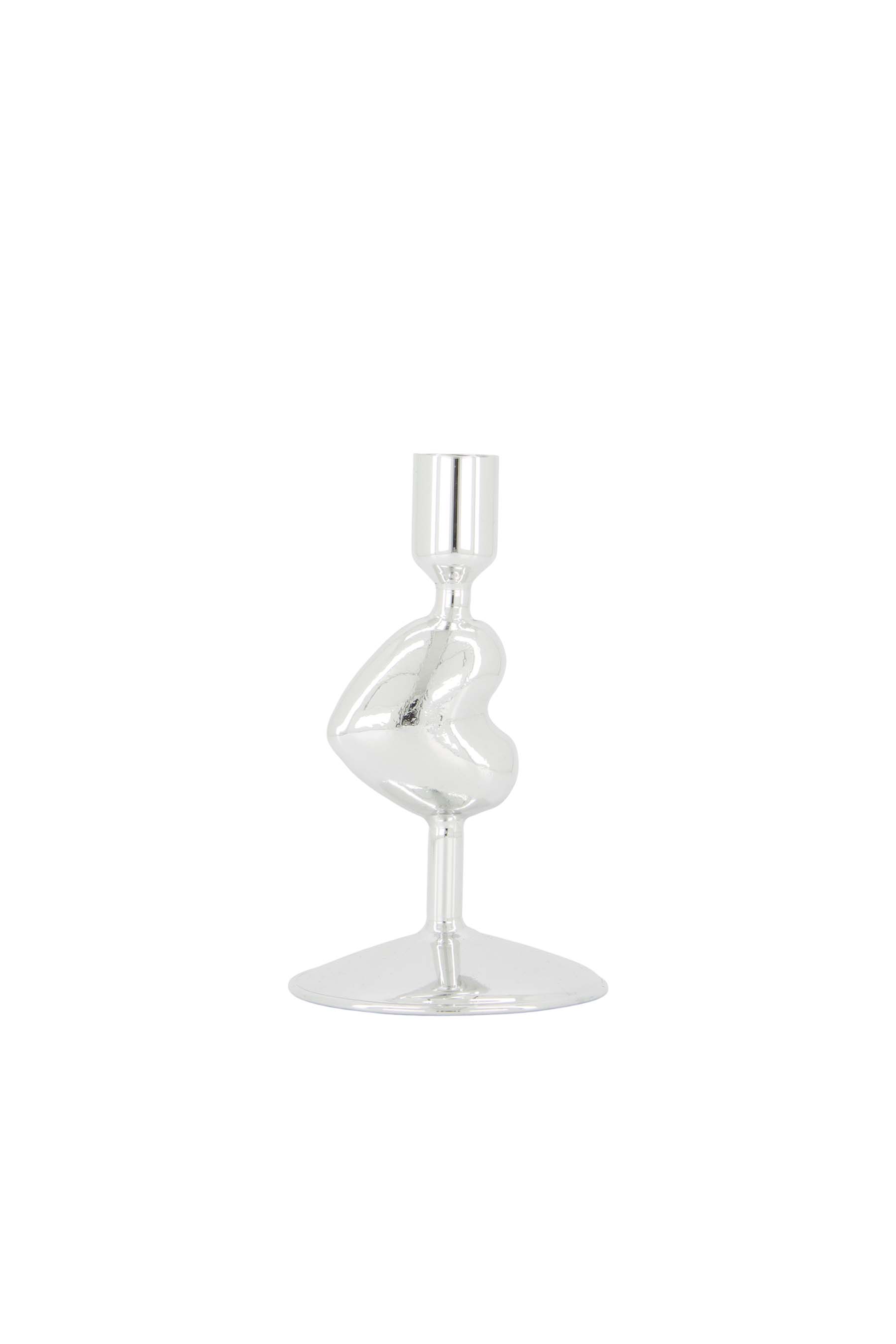 kandelaar glas hartje zilver