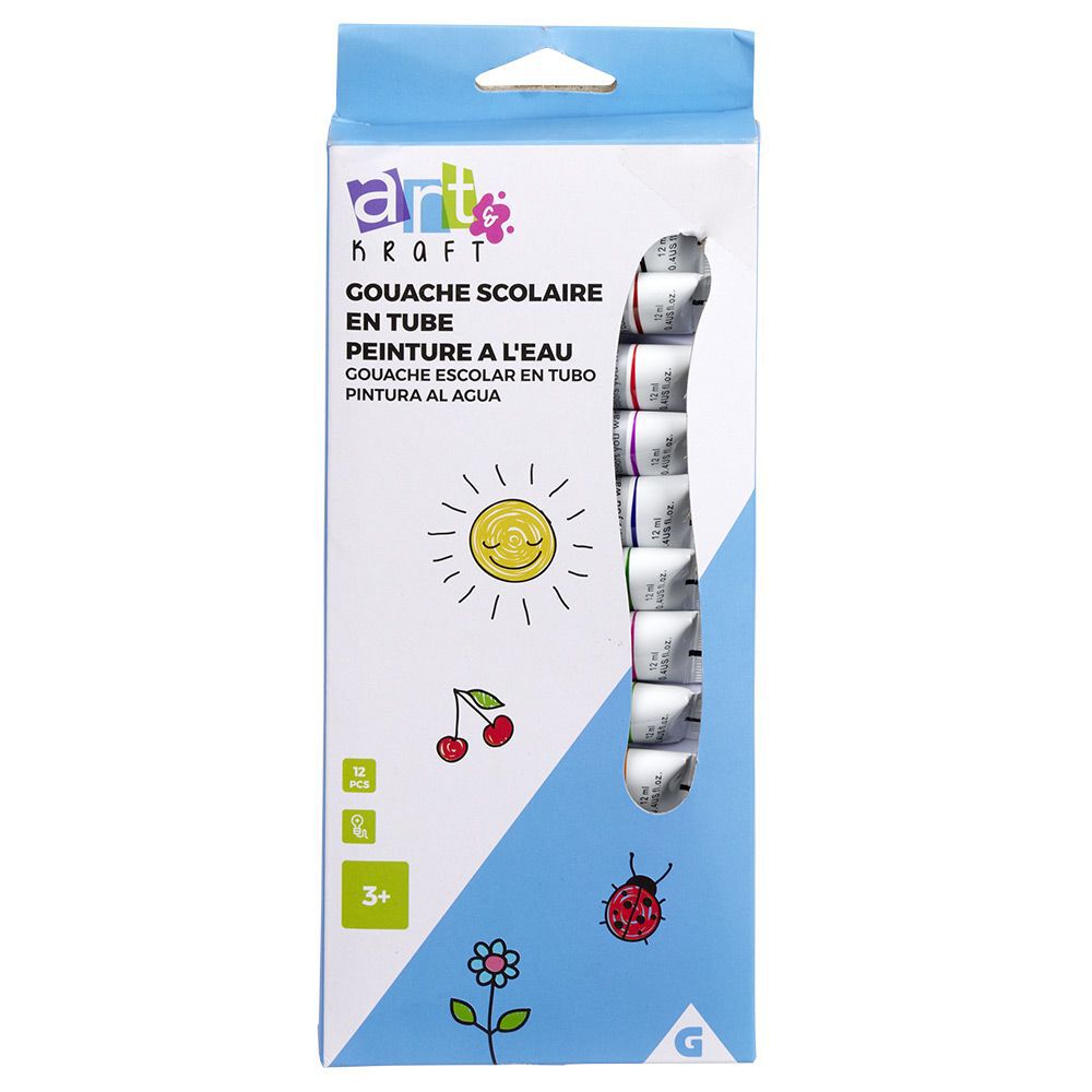 Tube de peinture gouache 12ml x12