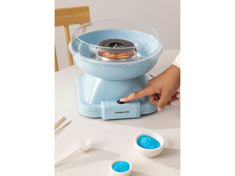 Create Zuckerwattemaschine Pastelblau Zuckerwattemaschine im Retro-Design