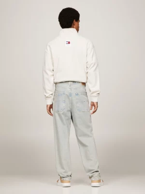 Calça jeans folgada estilo skatista com estampa de mármore