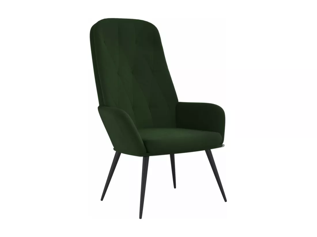 Chaise de relaxation Vert foncé Velours