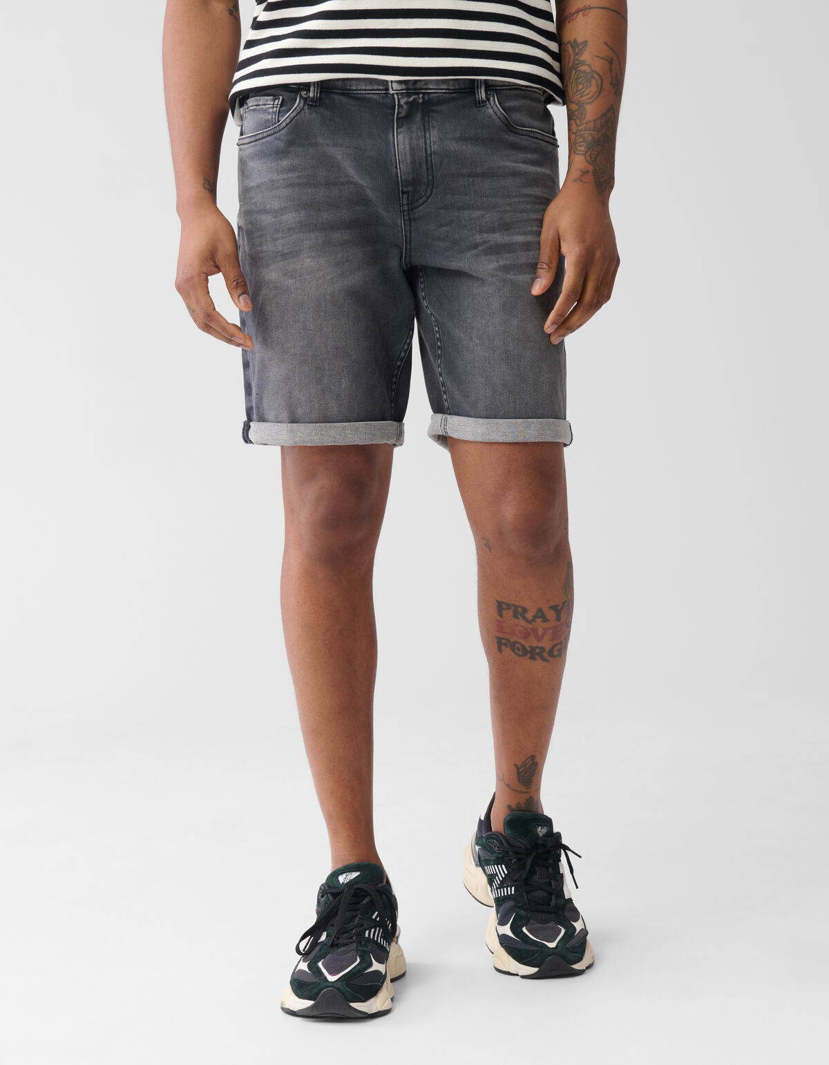 Denim Short Donkergrijs