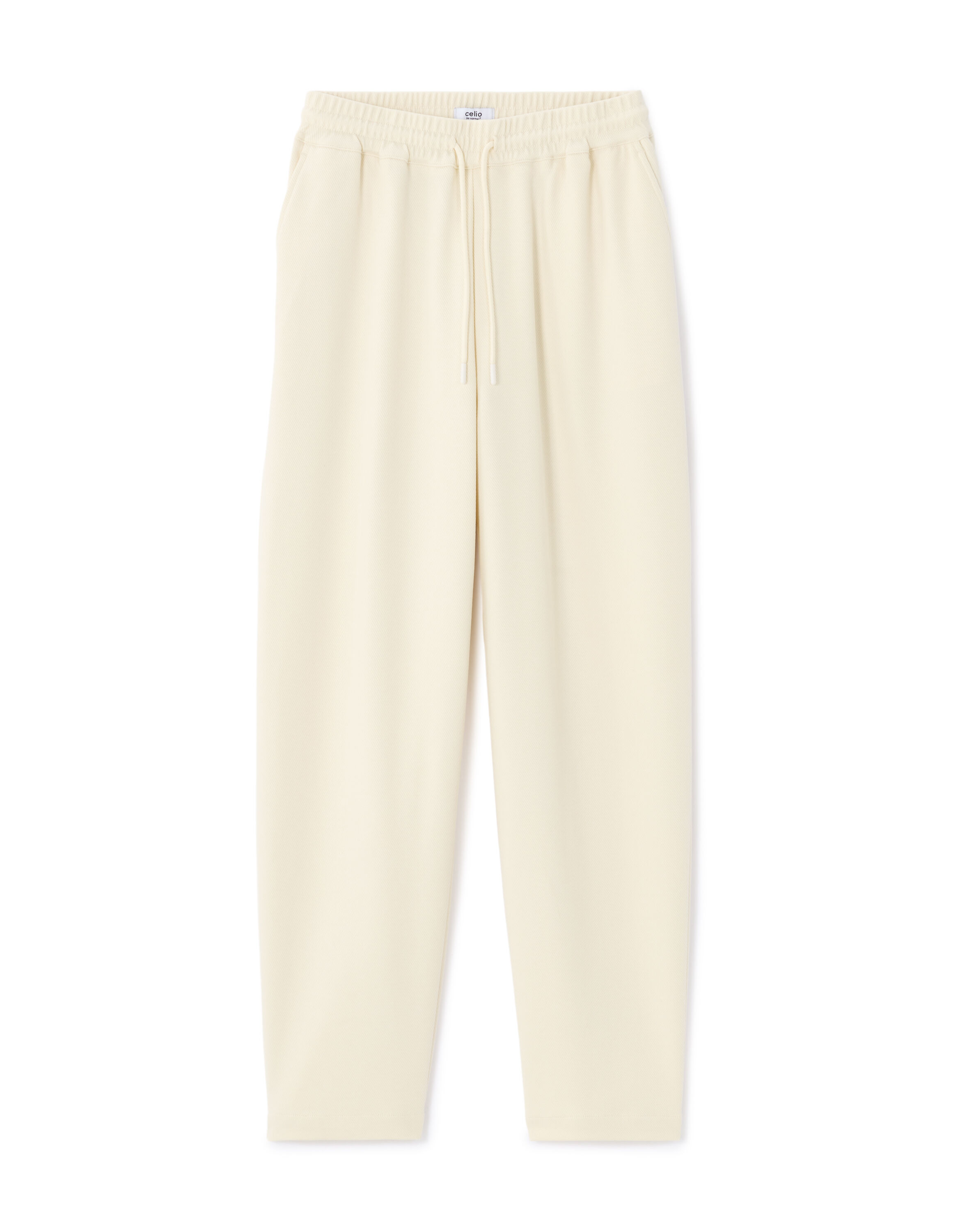 Pantalon straight élastiquée - écru