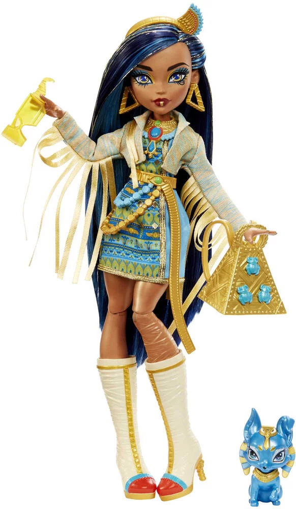 MONSTER HIGH -  POUPEE CLEO DE NILE AVEC ANIMAL DE COMPAGNIE