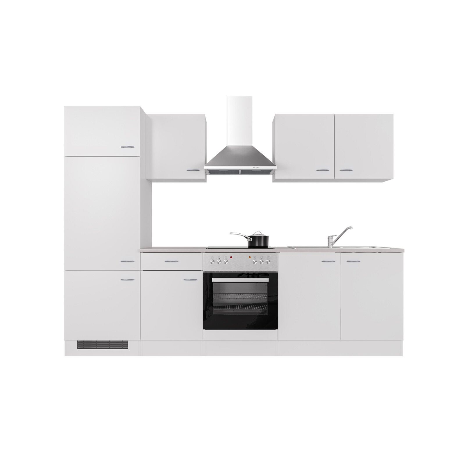 Küchenblock WITO - weiß - mit E-Geräten - 270 cm