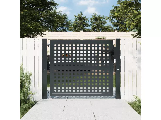Portail de jardin anthracite 105x125 cm acier