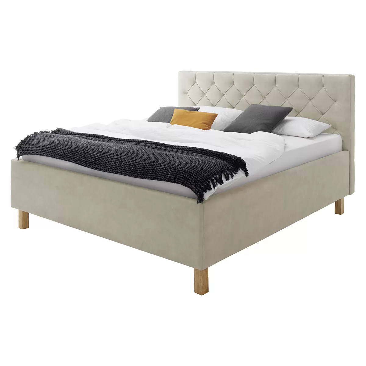 Polsterbett San Remo 180x200 beige,Eiche