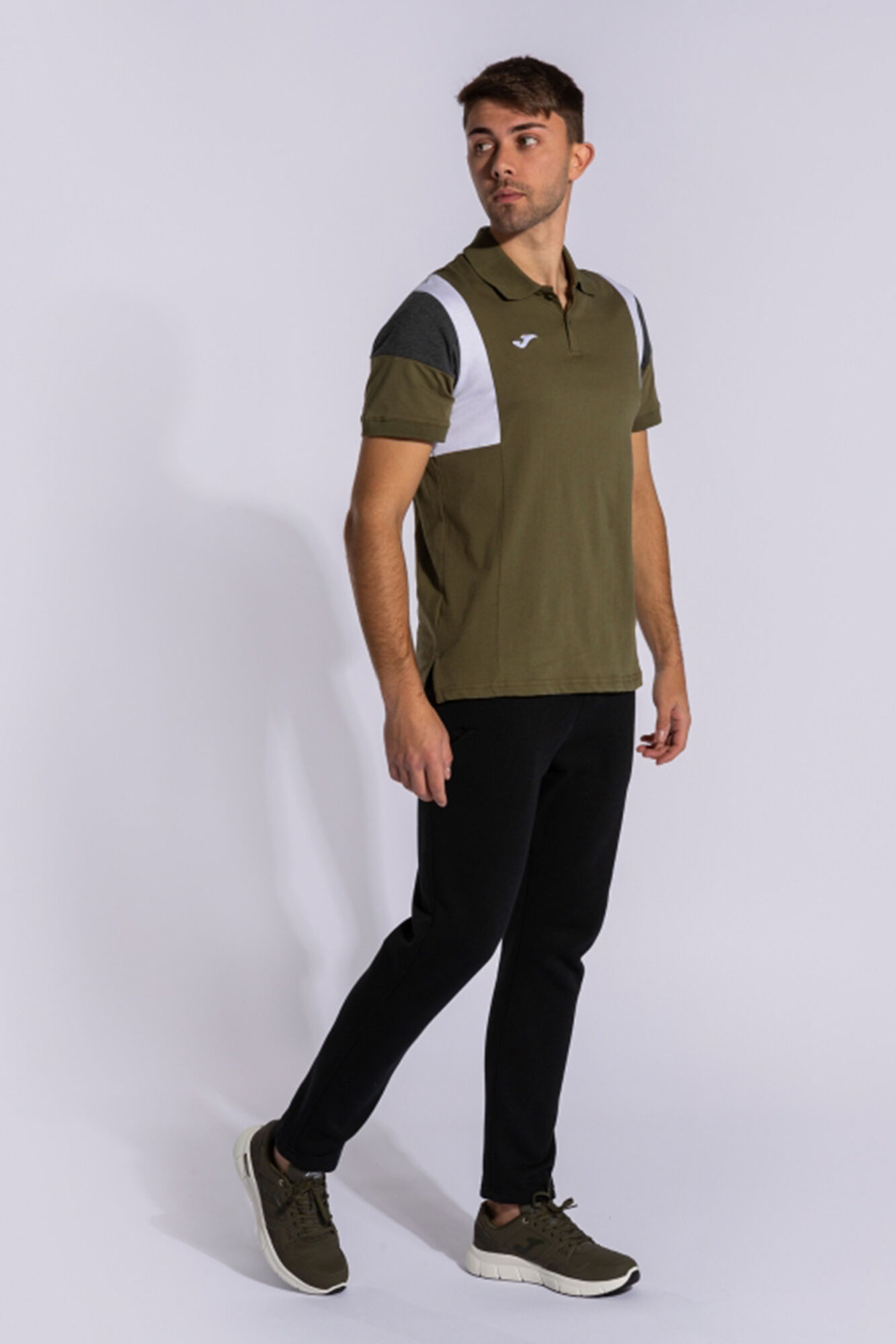Polo cáqui de manga curta Comfort
