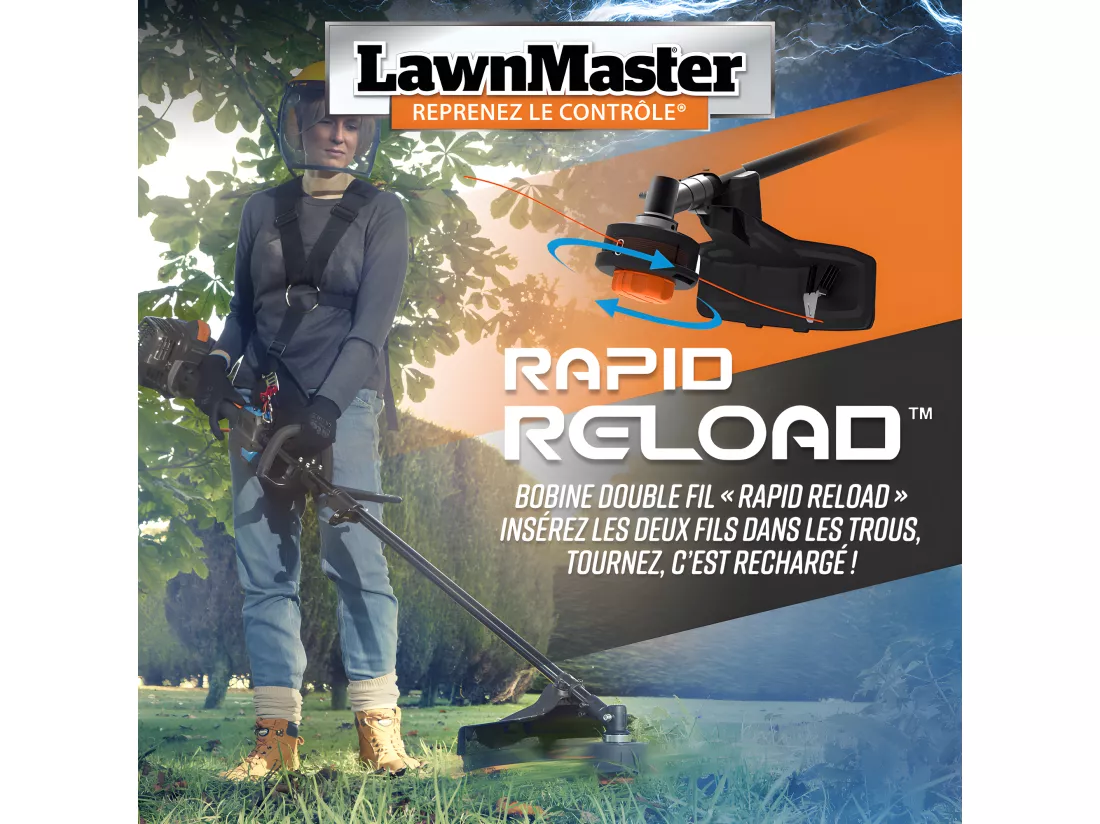 Débroussailleuse thermique 26cc 4 en 1 avec démarrage électrique - Lawnmaster