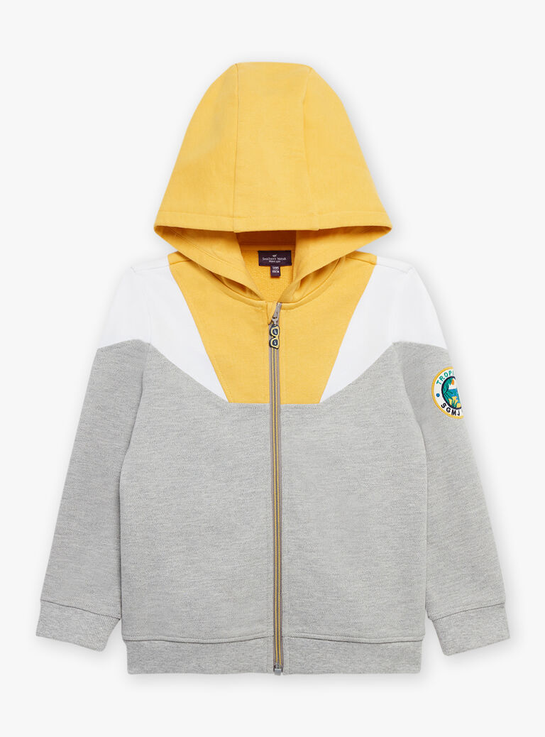 Sweat à capuche gris chiné