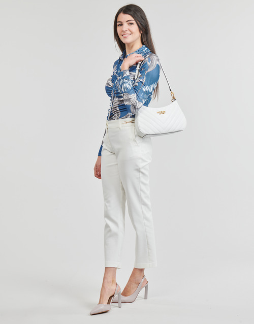 Guess - LS SHIRRED SNAP MILANA TOP - Bleu