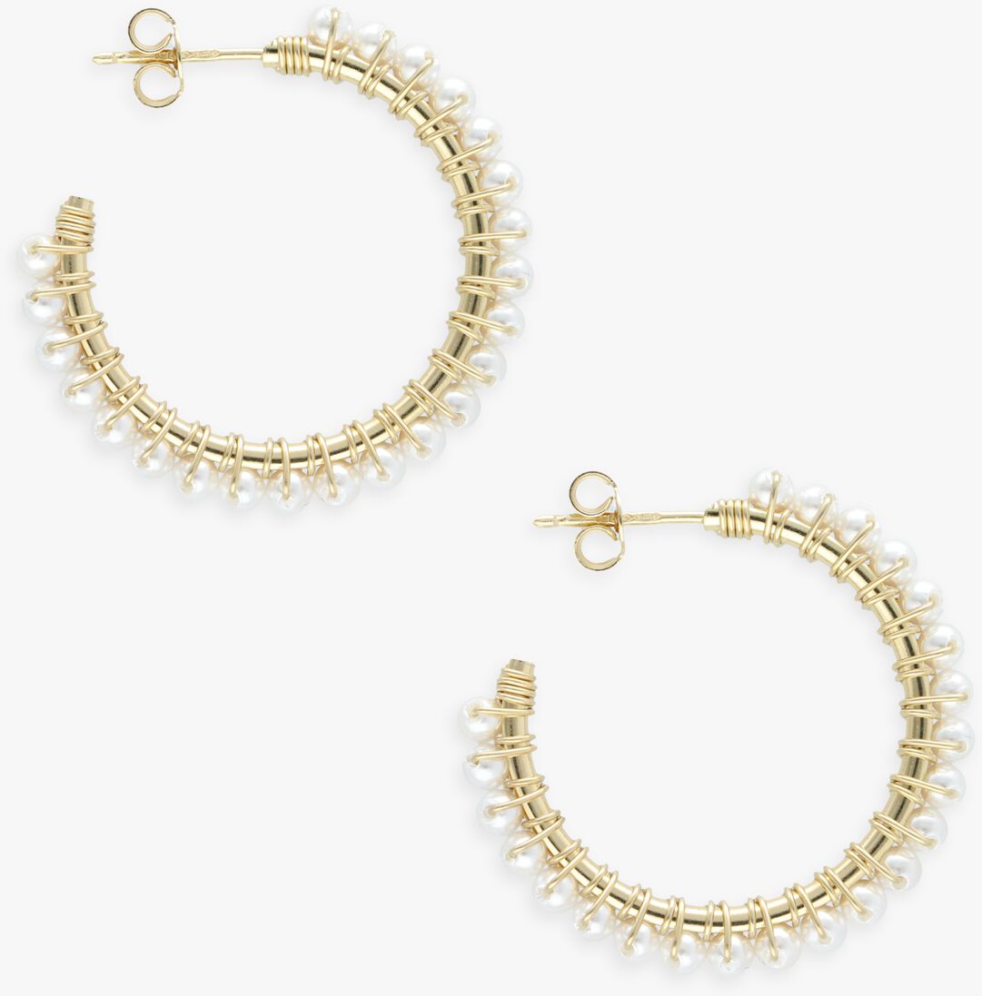 gebroken wit lott. gioielli sieraad cl earring hoop with pearls