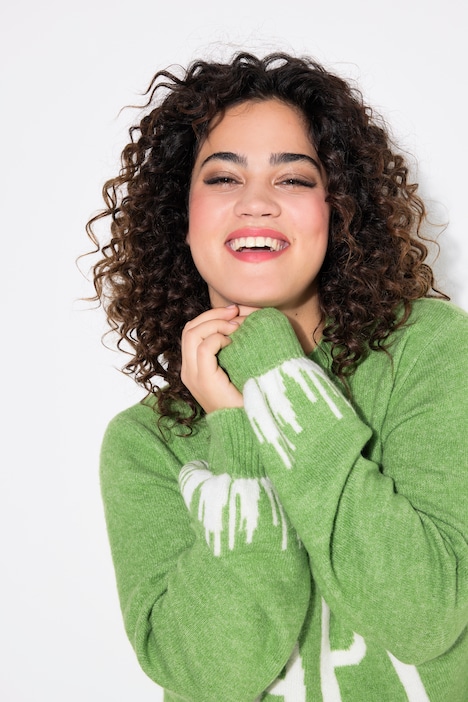 Pullover, HAPPY-Statement, Ballon-Langarm