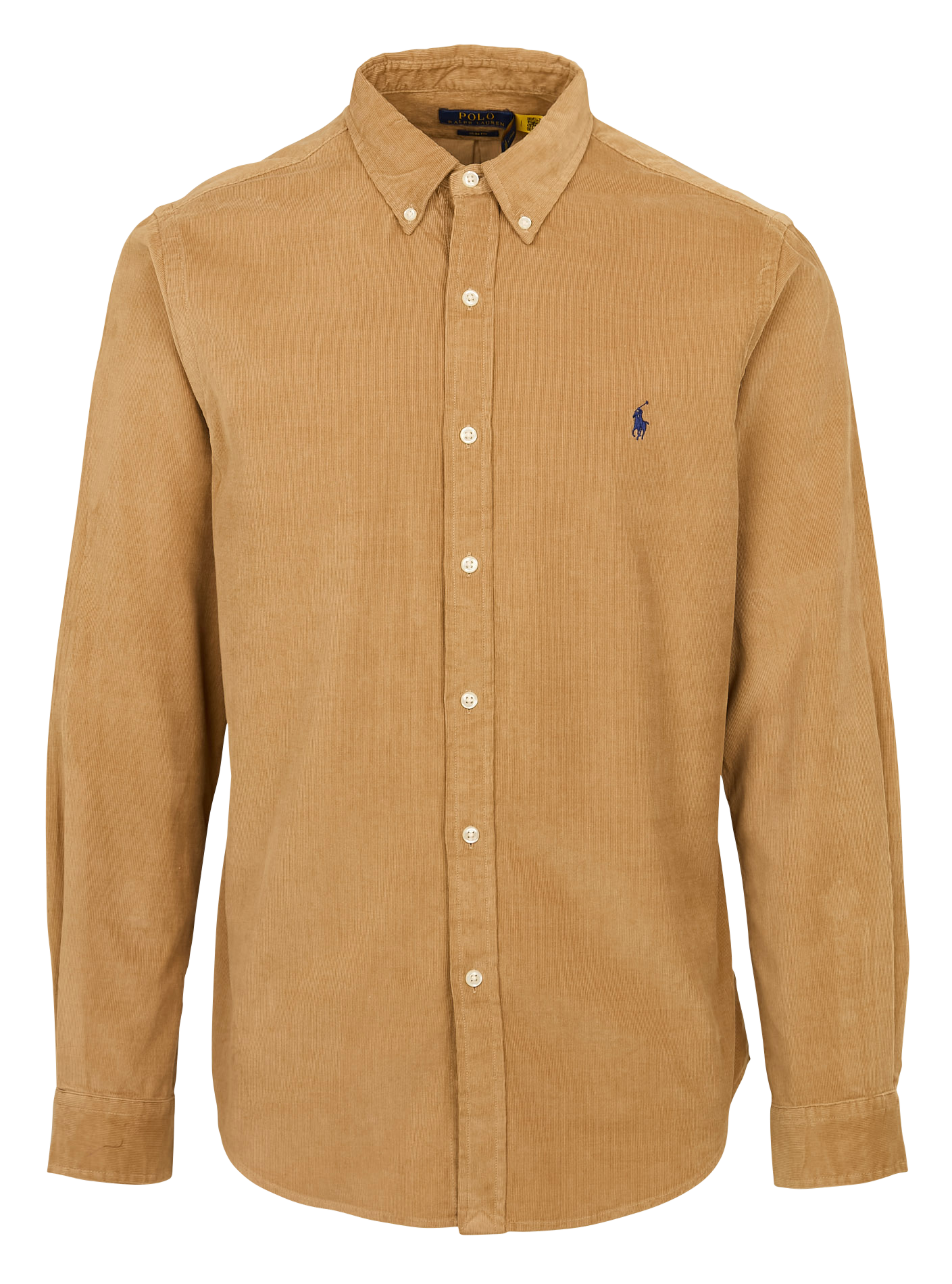 Chemise col classique slim fit en velours côtelé | Marron
