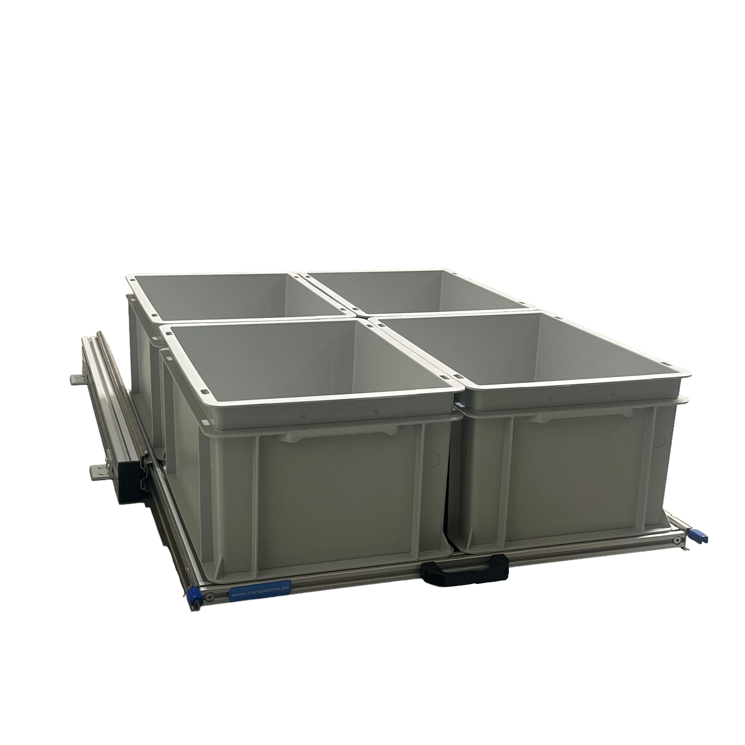 Aluminium schuifframe 80x60 cm met 4 open bakken