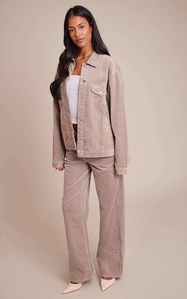 Taupe Chemise En Velours Côtelé Taupe Tall