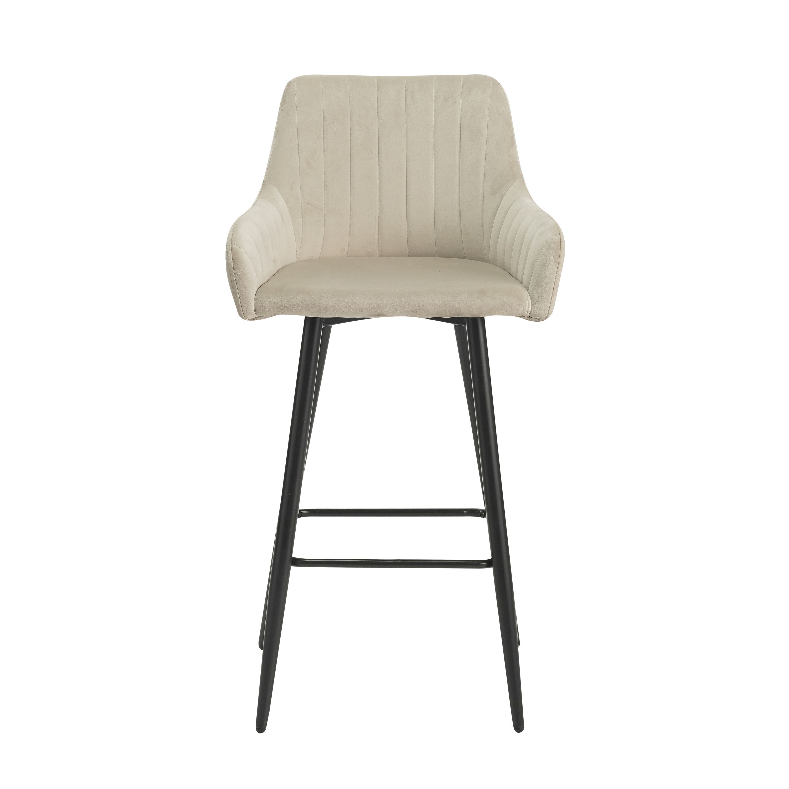 Barhocker Samt LEE 2er Set beige