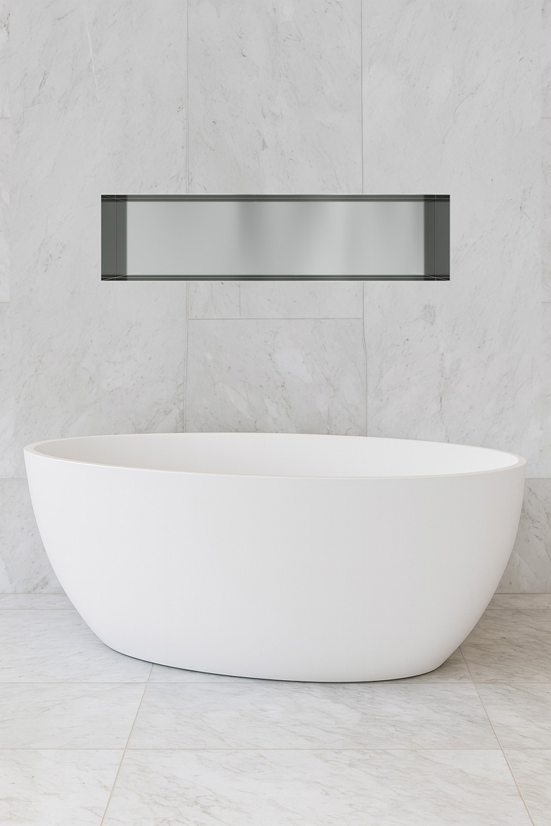 Hotbath &More frameless inbouwnis 30x120x10cm RVS