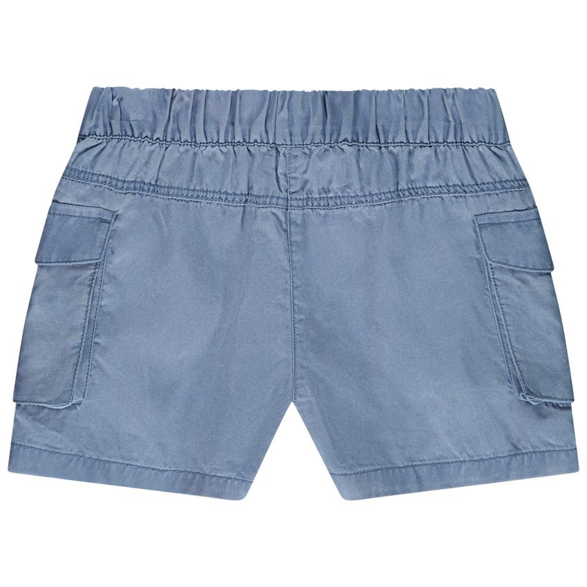 Short style cargo en lyocell avec poches pour fille - Bleu