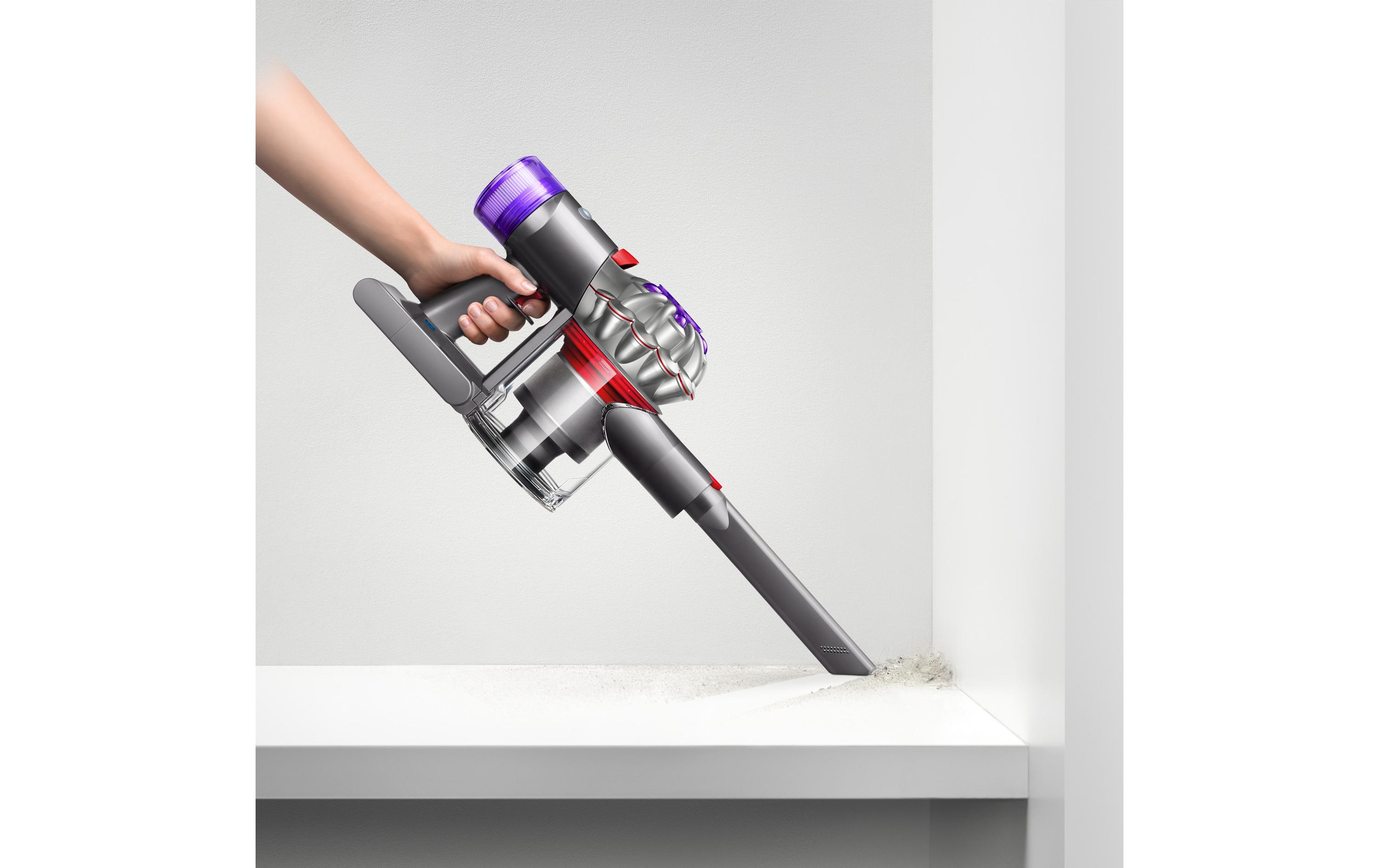 Akku-Hand- und Stielsauger V8 Advanced Silber/Violett<br>Kabelloser Staubsauger für Haushalte mit Haustieren