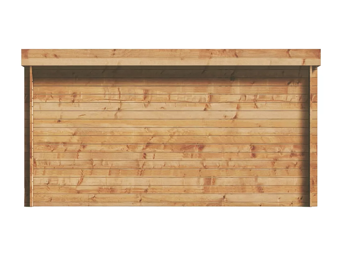 Abri de jardin en bois traité par autoclave avec toit plat - 13 m² - épaisseur 28 mm - CORALIO
