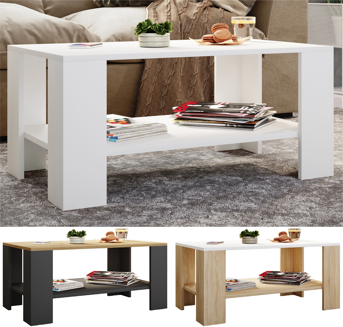 VCM Holz Beistelltisch Couchtisch Sofatisch Wohnzimmertisch Dalus