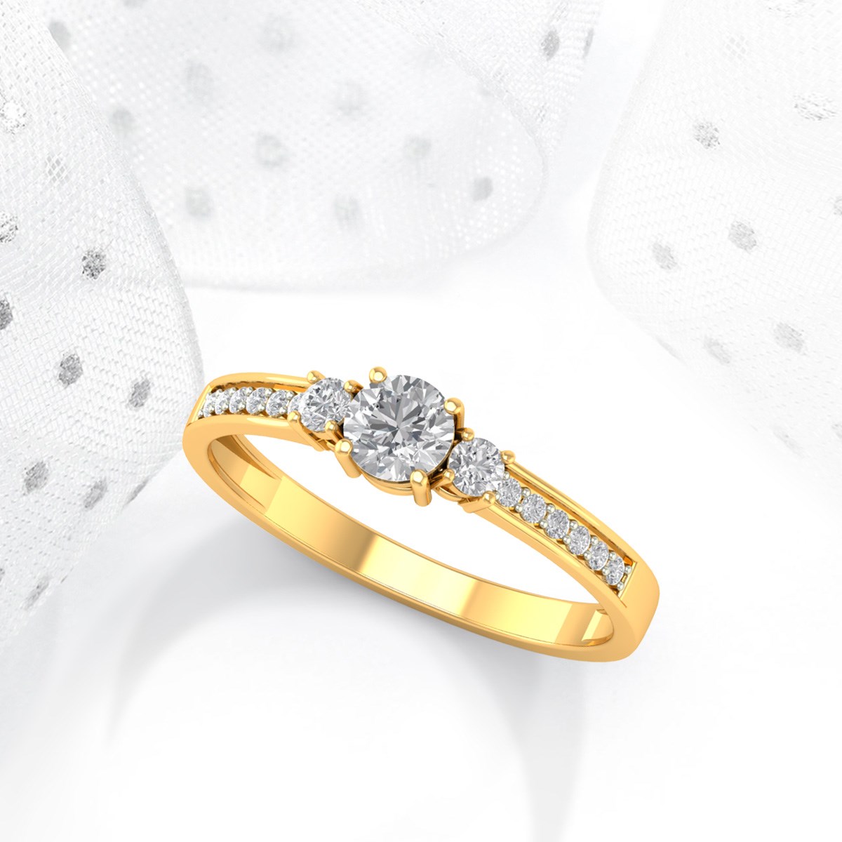 Bague ADEN Or 750 Jaune Diamants 1.7grs
