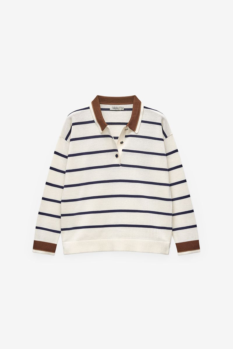 CAMISOLA MALHA COM GOLA DE POLO