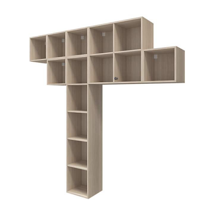 Composition de rangement mural effet chêne GoodHome Atomia H. 225 x L. 225 x P. 37 cm
