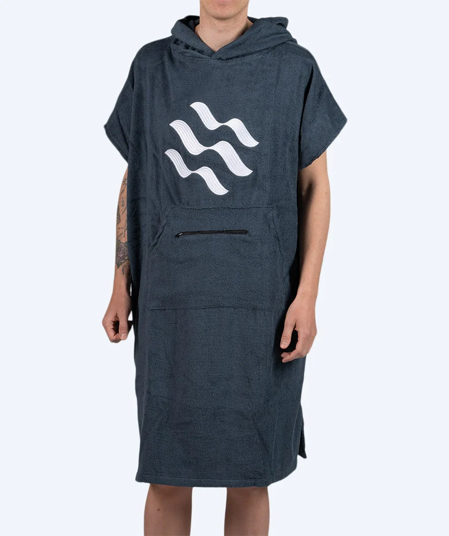 Watery badeponcho til voksne - Bomuld - Mørkeblå