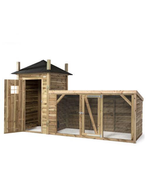 Voldux Dierenverblijf Lotte - Dierenverblijf - 392x150x235 cm Bruin