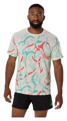Maillot manches courtes Asics Road All Over Print Beige Homme