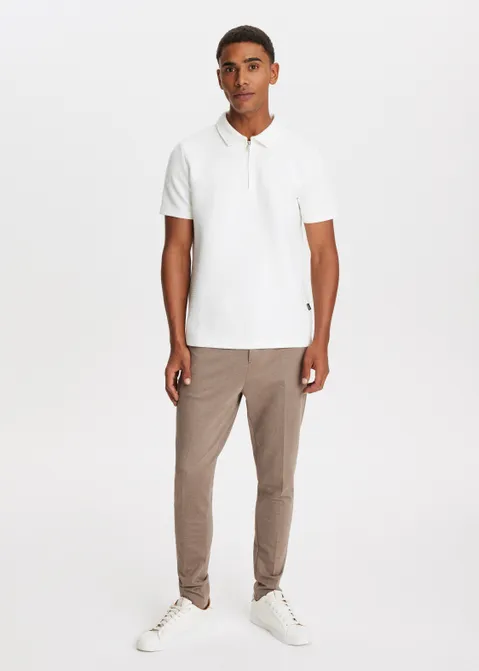 Polo half zip off-white (WIT.O)