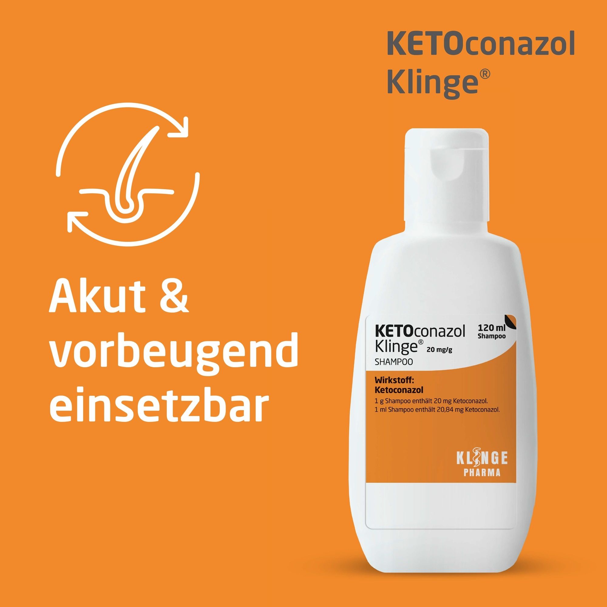 Ketoconazol Klinge 20 mg/g Shampoo bei Schuppen und Juckreiz