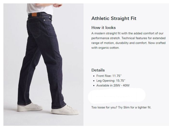 Performance Denim Athletic Straight Men herrebukser