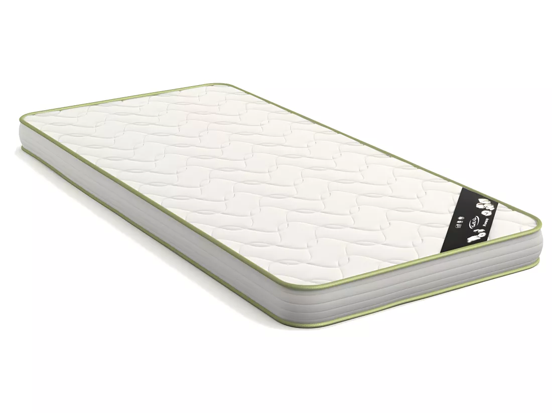 Pack 2 lits empilables et 2 matelas 90x190 cm bois massif blanc JELLY