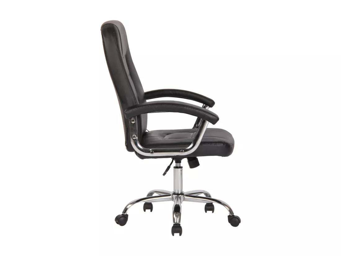 Chaise de bureau - Similicuir & Métal chromé - Noir - Reedville