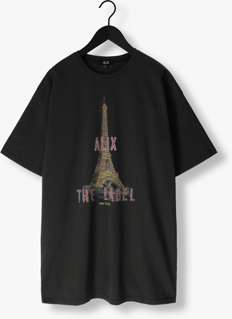 grijze alix the label mini jurk ladies knitted paris t-shirt dress