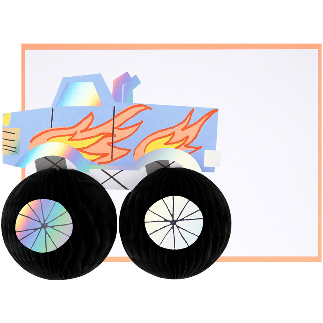 Meri meri verjaardagskaart monster truck