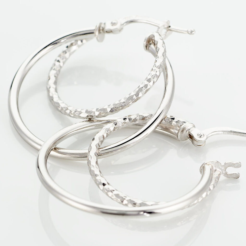 Créoles Argent Blanc Marjorie