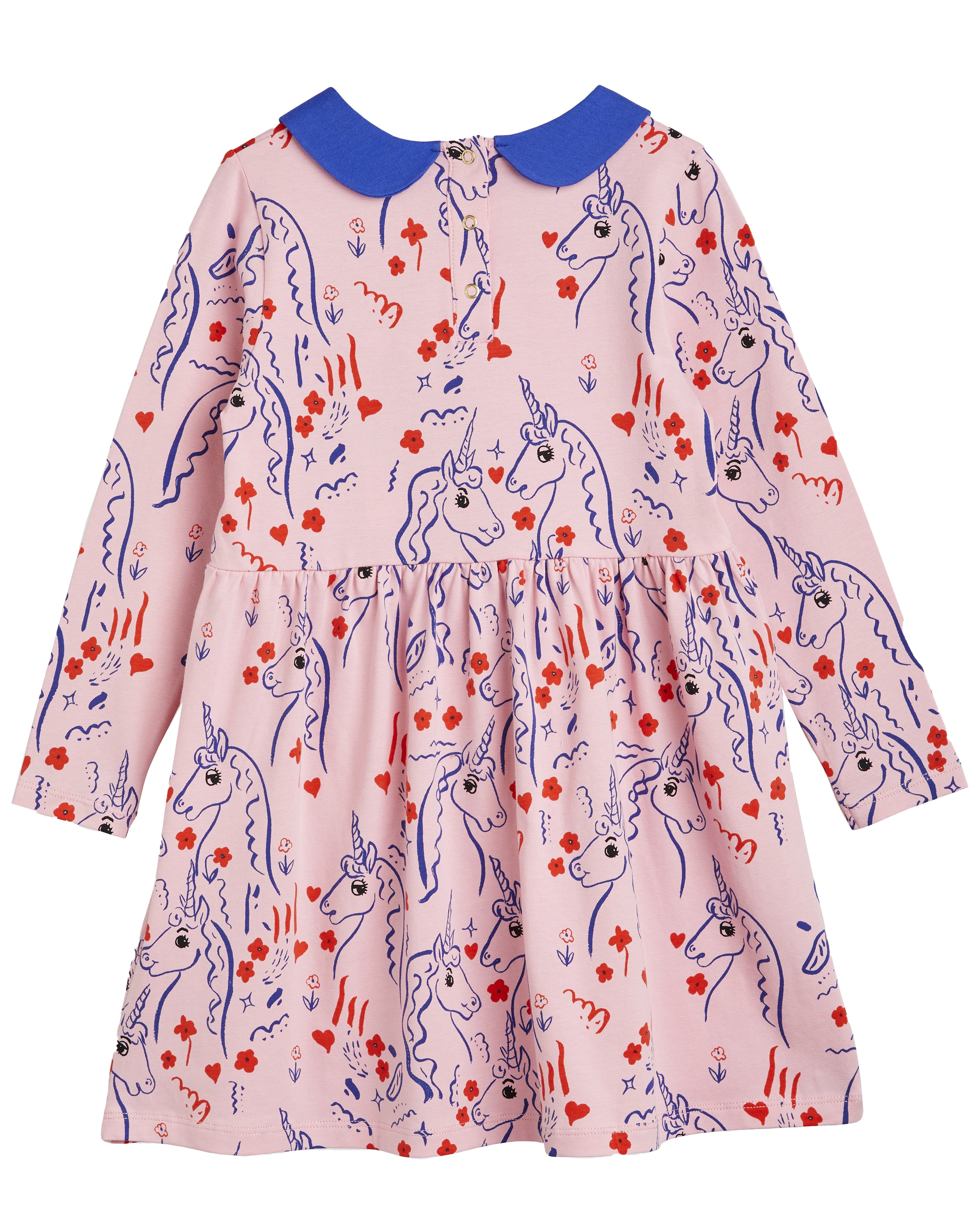 Langarmkleid SCOTTISH UNICORNS AOP in pink