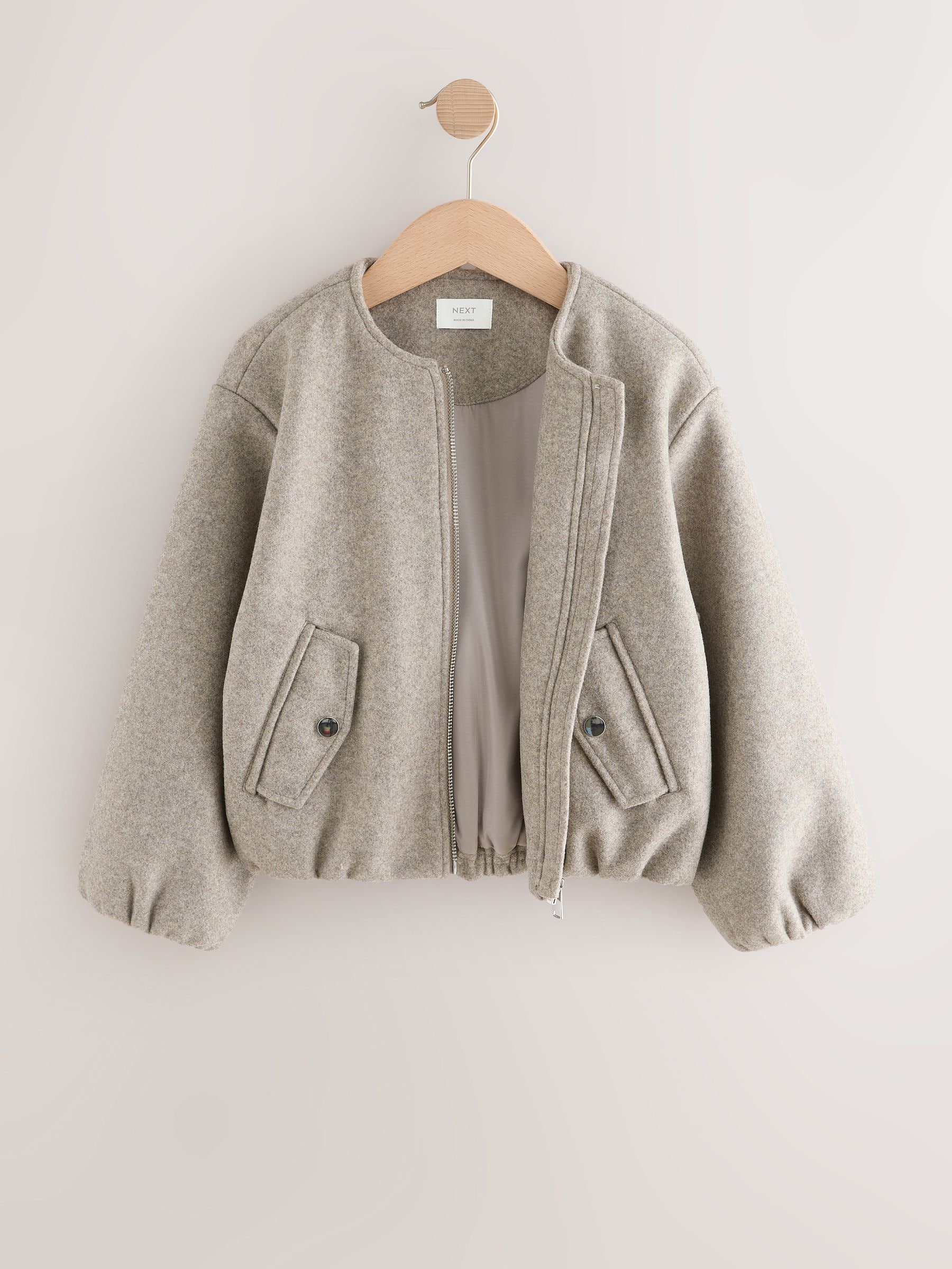 Grijs - Bubble Hem Jacket (6-14yrs)