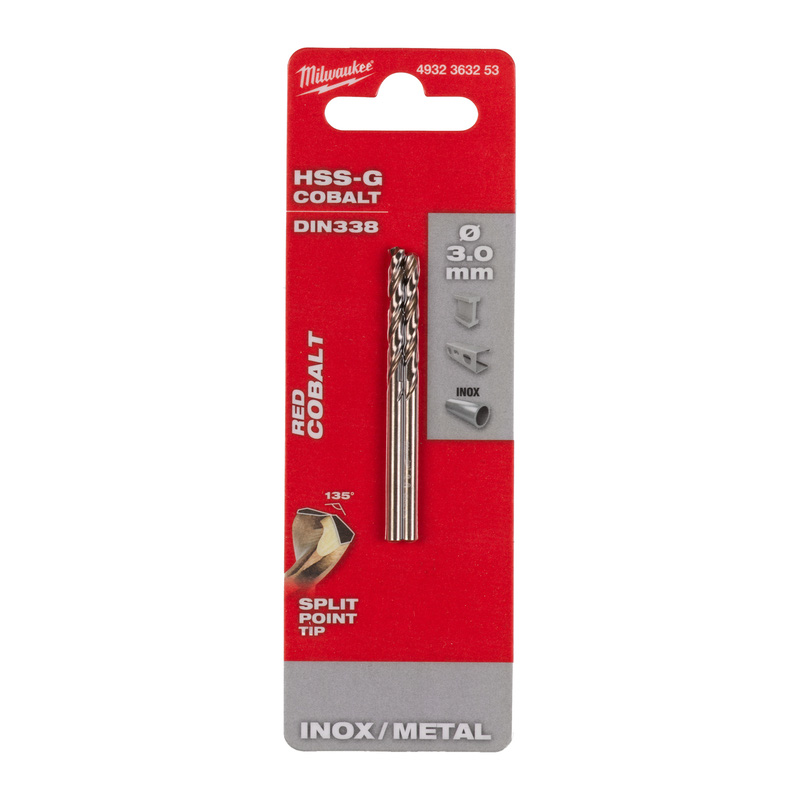 Milwaukee metaalboor HSS-GC RED Cobalt 3x61mm