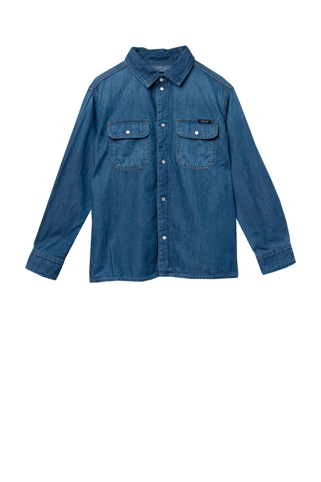 REPLAY denim overhemd light blue