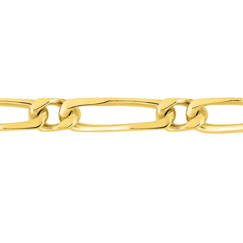 Bracelet Mixte 18 cm - Cheval alterné - Or 18 Carats - Largeur 4 mm